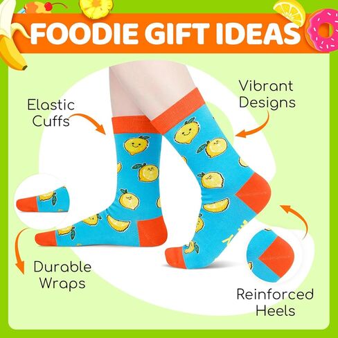HAPPYPOP Fruit Gifts Ideas Socks - Hawaiian Tropical Banana Pineapple Lemon Socks in Saudi Arabia