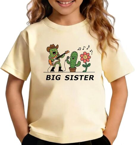 Big Sister Shirts for Girls Toddler Kids Announcement Outfit Promoted to Big Sis T-Shirt Short Sleeve Tees 2-8T in Saudi Arabia