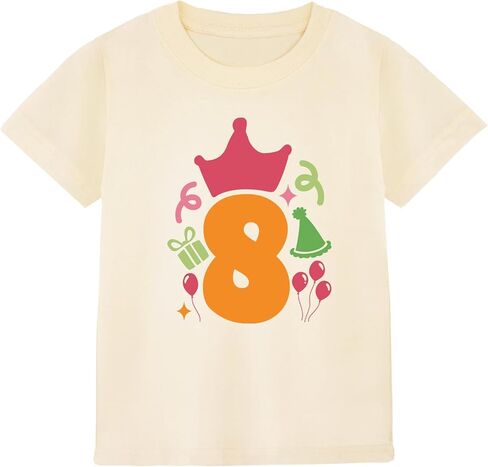 Birthday Shirt Girl 4th 5th 6th 7th 8th 9th Birthday Girl Shirt-Classic Crewneck Cotton Tees in Saudi Arabia