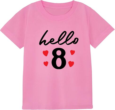 قميص عيد ميلاد فتاة 4th 5th 6th 7th 8th 9th عيد ميلاد فتاة قميص-كلاسيكي Crewneck القطن تيز in Kuwait