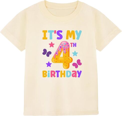 Birthday Shirt Girl 4th 5th 6th 7th 8th 9th Birthday Girl Shirt-Classic Crewneck Cotton Tees in Saudi Arabia
