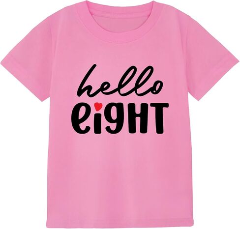 Birthday Shirt Girl 4th 5th 6th 7th 8th 9th Birthday Girl Shirt-Classic Crewneck Cotton Tees in Saudi Arabia