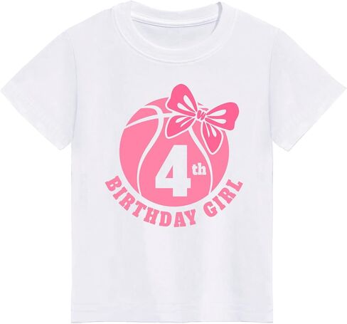 Birthday Shirt Girl 4th 5th 6th 7th 8th 9th Birthday Girl Shirt-Classic Crewneck Cotton Tees in Saudi Arabia