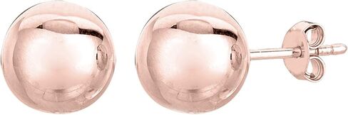 14K Rose Real Gold Ball Stud Earrings in Saudi Arabia