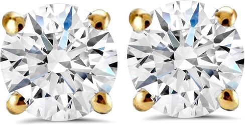 Pompeii 2 Carat Lab Grown Diamond Studs 14K Yellow Gold With Screw Backs (F,SI) in Saudi Arabia