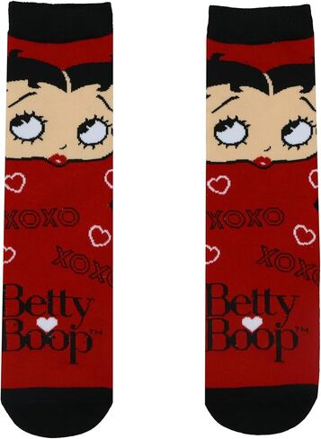 Mad Engine Betty Boop Socks Women's XOXO Character Design Adult Quarter Ankle Socks 1 Pair in Saudi Arabia