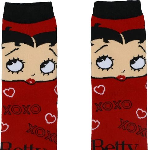 Mad Engine Betty Boop Socks Women's XOXO Character Design Adult Quarter Ankle Socks 1 Pair in Saudi Arabia