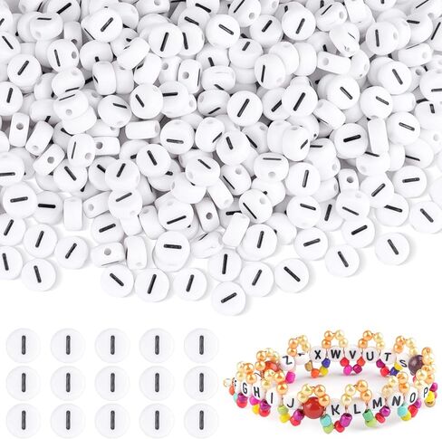 500pcs حبات رسائل ، حبات e للخرز لأساور الصداقة ، مجموعة أدوات ، مجوهرات DIY صنع لوازم الأبجدية حبات الأبجدية in Kuwait