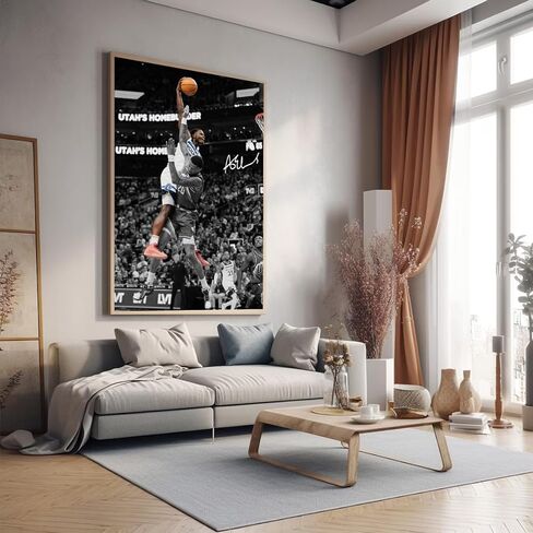 ملصق موقع لنجم كرة السلة أنتوني إدواردز لمحبي الأطفال في غرفة النوم وديكور الحائط - ملصقات نجوم رياضية مطبوعة على القماش صورة لهدايا أعياد الميلاد للأولاد في سن المراهقة in Kuwait