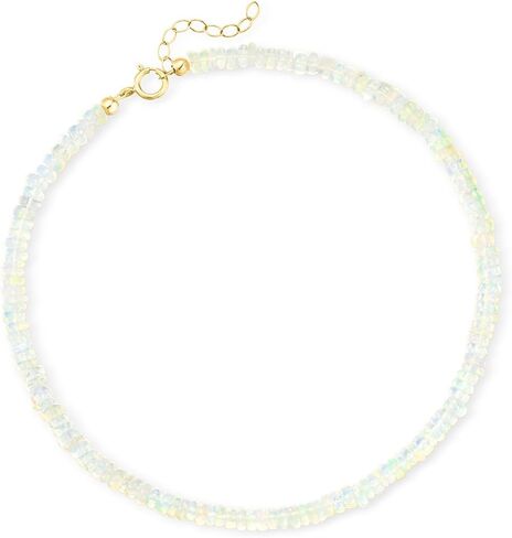 Ross-Simons 3.5-4mm Opal Bead Anklet in 14kt Yellow Gold. 9 inches in Saudi Arabia