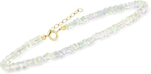 Ross-Simons 3.5-4mm Opal Bead Anklet in 14kt Yellow Gold. 9 inches in Saudi Arabia