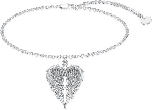 Diamond Angel Wing Anklet Bracelet for Women 925 Sterling Silver Lab Grown Diamonds Jewelry Gifts for Mom Wife Girlfriend Daughter Sister Friend in Saudi Arabia