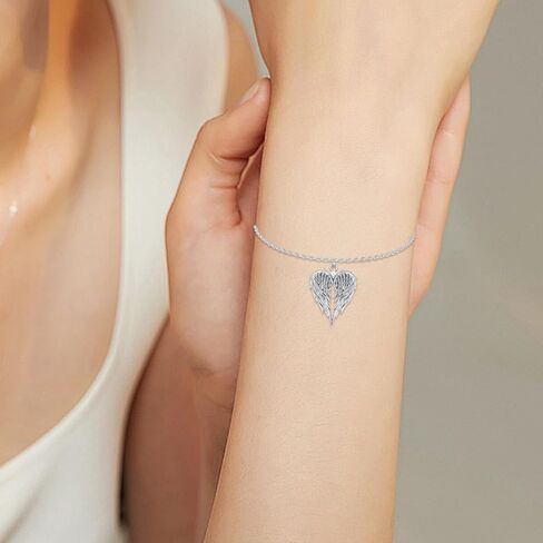 Diamond Angel Wing Anklet Bracelet for Women 925 Sterling Silver Lab Grown Diamonds Jewelry Gifts for Mom Wife Girlfriend Daughter Sister Friend in Saudi Arabia
