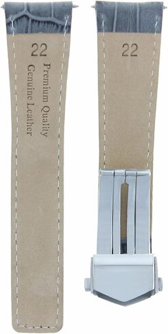 Ewatchparts 22mm Monaco Leather Watch Band Strap Clasp Buckle Compatible With Tag Heuer Carrera Gray With Orange Stitching in Saudi Arabia