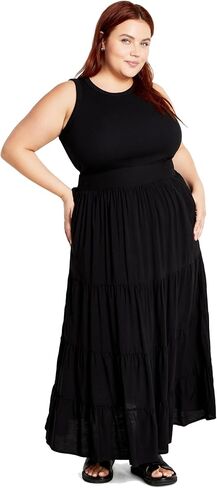 تنورة سيتي شيك للسيدات بمقاس كبير - طبقات ماكسي in Kuwait