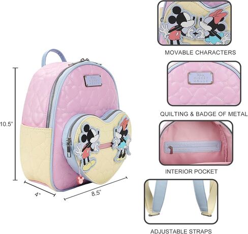 Disney Mickey Mouse and Minnie Mouse 10.5" Adult Mini Backpack With Movable Characters in Saudi Arabia