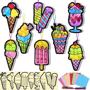 eersida 32 مجموعات طقم Easter Egg Crafts ، ورق الأنسجة عيد الفصح Suncatcher تأثير زجاجي ملون ، نافذة الربيع فن الورق DIY Paper for Classroom Home Decorations Decorations Gift in Kuwait