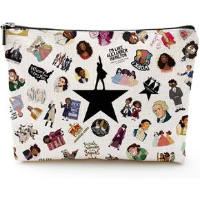 هدايا موسيقية من كواليتي لايف للنساء، هاملتون ميرش، هدية عاشق برودواي الموسيقية، حقيبة مكياج بسحاب شخصية هاملتون، هدية موسيقية مستوحاة للنساء هدية موسيقية in Kuwait