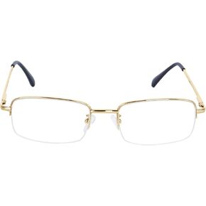 نظارات قراءة نصف إطار للرجال والنساء بإطار معدني مستطيل بمفصلات زنبركية + حزام للنظارة in Kuwait