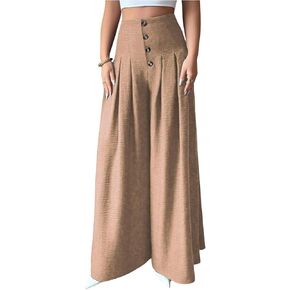 SOLY HUX Women's High Waisted Business Casual Pants Wide Leg Button Up Dressy Casual Trousers in Saudi Arabia