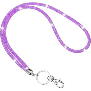 Bling Lanyard, 19.7'' Office Neck Strap Crystal Lanyards Office Employee Lanyard Crystal Keychain with Metal Clasp & Keyring for ID Badge Holder Keys in Saudi Arabia