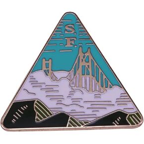 San Francisco SF Golden Gate Bridge Fog Landscape 1.25" Enamel Pin Badge in Kuwait