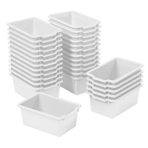 ECR4Kids Scoop Front Storage Bin, Multipurpose Organization, Clear, 30-Piece in Kuwait