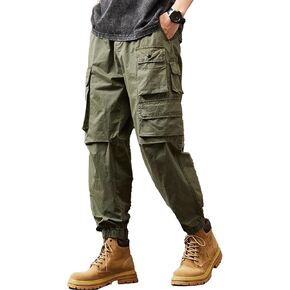 XYXIONGMAO Men's Black Joggers Techwear Streetwear Casual Pleated Multi-Pocket Loose Cargo Pants Overalls Hip Hop Sweatpants in Saudi Arabia