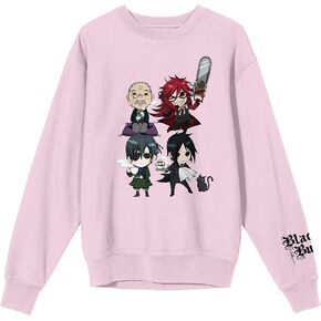 سترة Bioworld Black Butler Chibi Characters ذات رقبة دائرية وأكمام طويلة باللون الوردي للبالغين in Kuwait