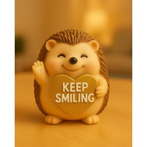 تمثال البطريق الراتنجي iStatue مع علامة Keep Smiling - ديكور مكتب لطيف مرسوم يدويًا، زخرفة منزلية وهدية دافئة | رسالة إيجابية (البطريق الأسود) in Kuwait