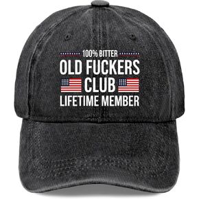 قبعة Old Fuckers Club 100 Bitter Lifetime Member للرجال ذات مظهر منخفض مغسولة in Kuwait