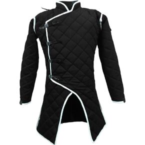 معطف غامبيسون من العصور الوسطى - درع أكيتون من القطن السميك والمبطن بأكمام طويلة كاملة، زي SCA LARP Cosplay لعصر النهضة Fair. in Kuwait