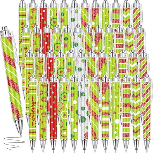 Yeaqee 48 Pcs Easter Party Favors Bulk Bunny Retractable Printing Pens Easter Egg Rabbit Carrot Chick Flower Ballpoint Pens 1.0 mm Black Ink for Kids Spring Party Gifts School Office Supplies in Saudi Arabia