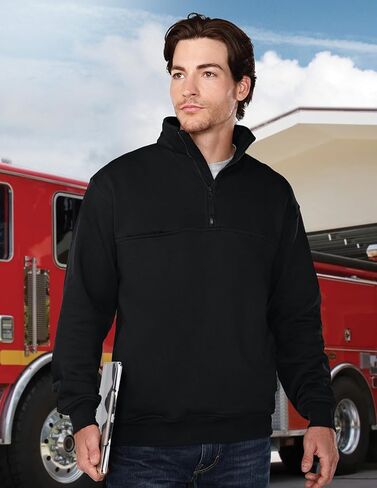 AFC Men's Quarter Zip Pullover Sweatshirt Black or Navy in 3x & 4x in Saudi Arabia