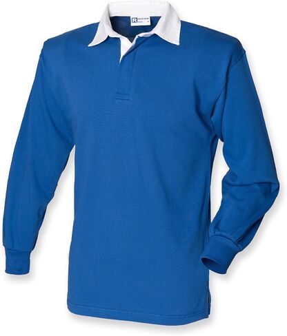 Front Row Long Sleeve Classic Rugby Shirt Royal/White XL in Saudi Arabia