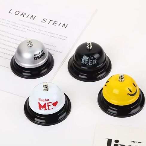 Dinner Bell & Call Bell with Animated Smiley Face - Crisp Sound, Push Button Operation for Household, Kitchen, Office - Fun Notification Bell for Meals and Festive Decor (Upgraded Yellow) in Saudi Arabia