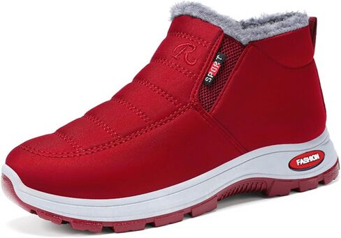 UOQAPRE Warm Snow Boots for Women and Men,Waterproof Outdoor Fur Lining Winter Shoes Lightweight Non-slip Ankle Bootie for Couple in Saudi Arabia