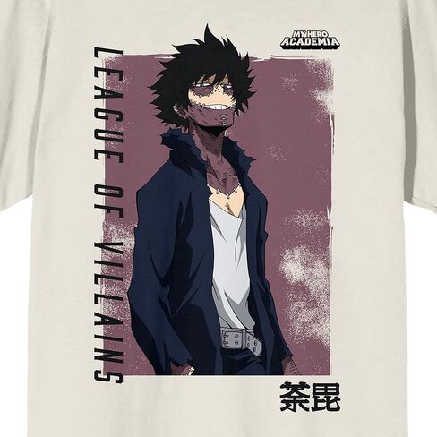My Hero Academia Dabi Distressed Box Crew Neck Short Sleeve Tofu Men's T-Shirt in Saudi Arabia