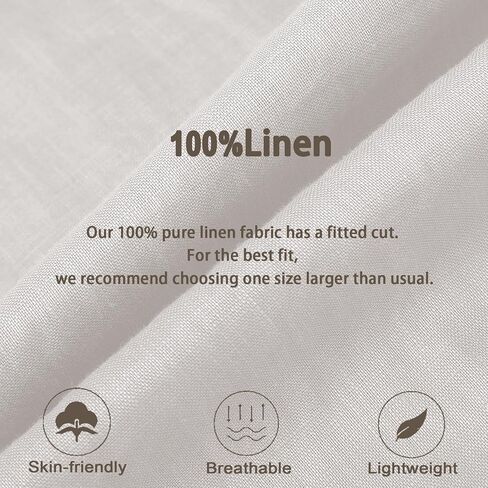 قمصان رجالي من Isle Bay Linens 100% من الكتان كاجوال بأكمام طويلة وأزرار سفلية خفيفة الوزن مع جيوب in Kuwait