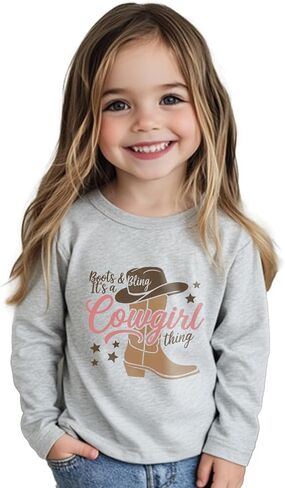 Cowgirl Shirt for Girls Western T-Shirts Kids Cowboy Letter Short Horse Clothes Cute Tops Tee 2T-8Y in Saudi Arabia