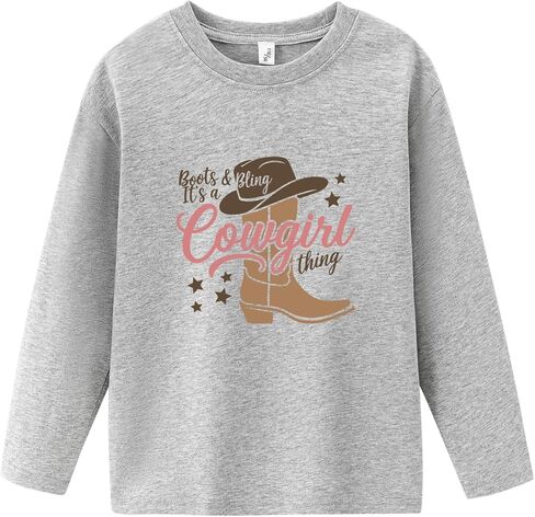Cowgirl Shirt for Girls Western T-Shirts Kids Cowboy Letter Short Horse Clothes Cute Tops Tee 2T-8Y in Saudi Arabia