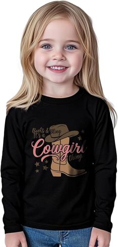 Cowgirl Shirt for Girls Western T-Shirts Kids Cowboy Letter Short Horse Clothes Cute Tops Tee 2T-8Y in Saudi Arabia