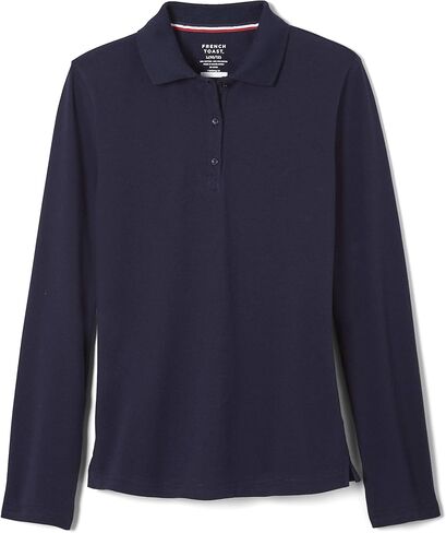 French Toast Girls' Long Sleeve Stretch Pique Polo in Saudi Arabia