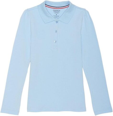 French Toast Girls' Long Sleeve Stretch Pique Polo in Saudi Arabia
