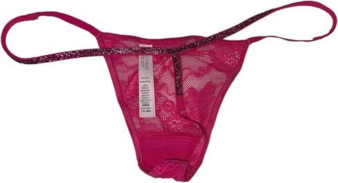 Victoria's Secret T-Back Shine Strap Rhinestone Lace V-String Panty Color Hot Pink New in Saudi Arabia