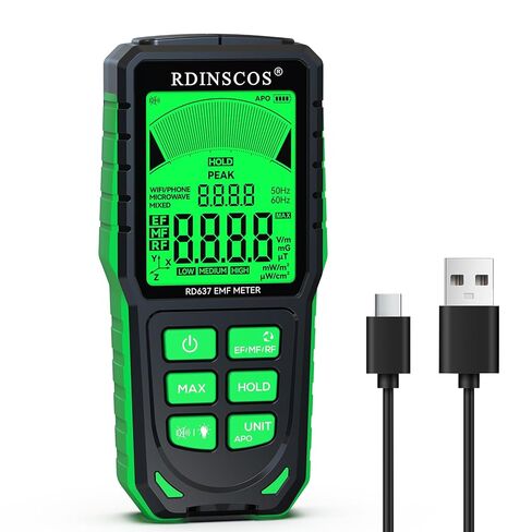 كاشف EMF، اكتشف جميع الأنواع الثلاثة من مجال الإشعاع الكهرومغناطيسي في مقياس EMF واحد لشبكة 5G، وأبراج الخلايا، والواي فاي والعدادات الذكية، وقارئ EMF لمعدات صيد الأشباح في المنزل والمكتب in Kuwait