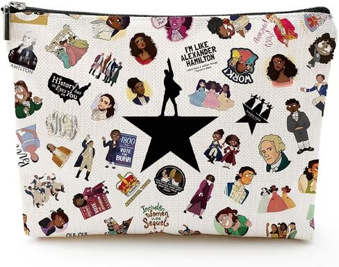 هدايا موسيقية من كواليتي لايف للنساء، هاملتون ميرش، هدية عاشق برودواي الموسيقية، حقيبة مكياج بسحاب شخصية هاملتون، هدية موسيقية مستوحاة للنساء هدية موسيقية in Kuwait