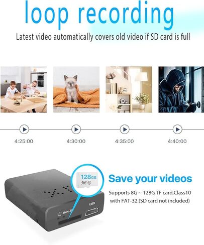 Mini Spy Camera WiFi, Smallest Hidden Cameras HD1080P for Home Security Surveillance, Small Portable Nanny Cam with Phone App, Motion Detection, Night Vision for Indoor in Kuwait