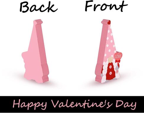 عيد الحب ديكور جنوم الجدول الزينة علامة، 4 قطع Galentines يوم الأحمر والوردي خشبية الطبقات الديكور، ديكورات عيد الحب الكلاسيكية لديكور المنزل الجدول هدايا عيد الحب in Saudi Arabia