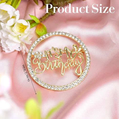 Birthday Brooch Pin, It's My Birthday Pins, Metal Pin Rhinestone Queen Crown Brooch Pins for Women for Wedding Party Birthdays Celebrations Gifts in Saudi Arabia